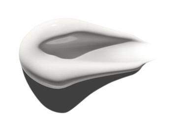 Smear of white cream on an empty background. Skincare product, smooth texture.