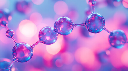 A colorful depiction of molecular structures showcasing intricate connections at a microscopic level