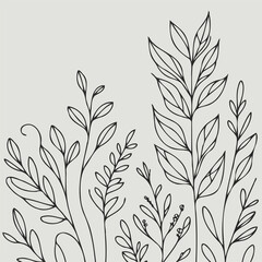 Fototapeta premium Adobe Illustrator Artwork outline black and white line art, lineart, doodle flower. set of contour floral of cosmos, Chamomile, daisies, grasses, stems, herbs, leaves decorative elements