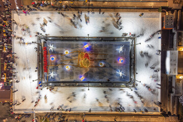 Aerial view of Craiova Christmas Market - winter travel destination