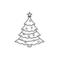 Fototapeta premium Christmas Tree Outline Design - christmas Tree vector illustration 
