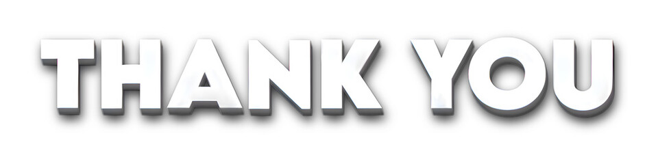 Thank you symbol.  3D metallic thank you text. Business and Thank you concept.
