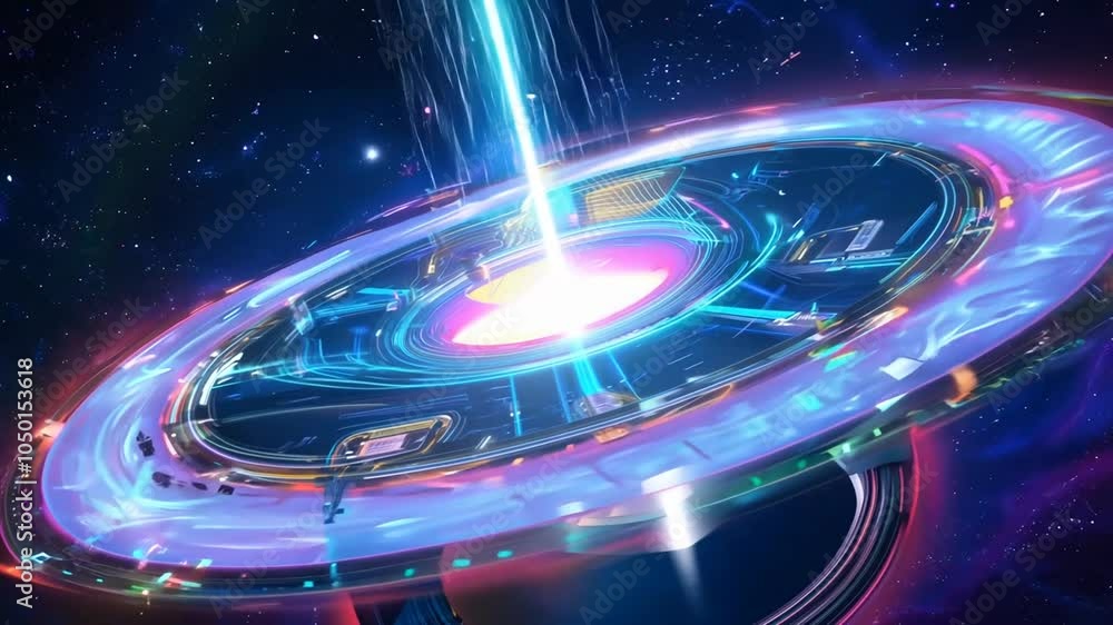 Wall mural time showing concept representation travel cosmic abstract wormholes device futuristic exploring phe