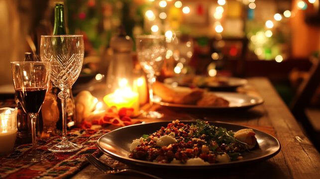 Host a dinner where each course represents a different country or culture, complete with music and decor.