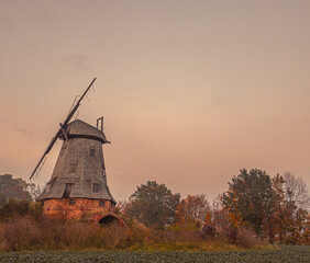 windmill at sunset