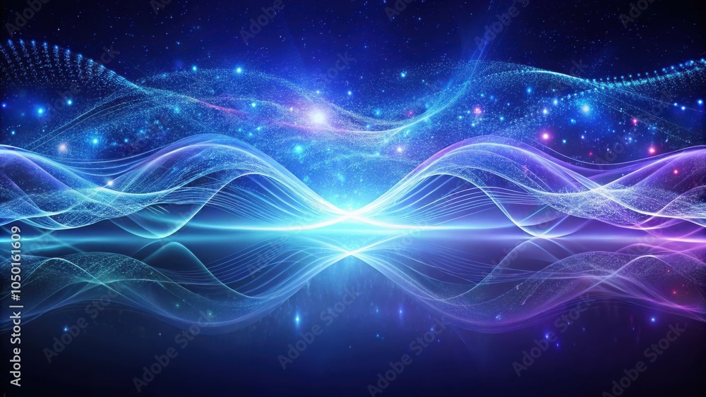 Fototapete cosmic waves an abstract representation of energy and movement, illuminated by distant stars and shi