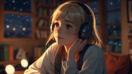 Focused young woman working on a project