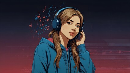 Focused young woman working on a project