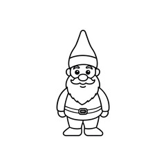 Christmas Gnome Outline Design - Christmas Gnome vector illustration
