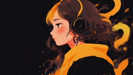 Focused young woman working on a project