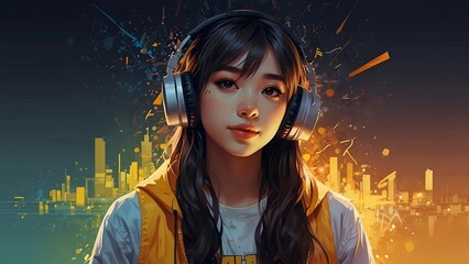 Focused young woman working on a project