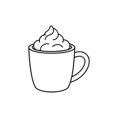 Christmas Cocoa cup Outline Design - Christmas Cocoa cup vector illustration
