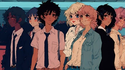 Millennial moment: A group of friends taking a selfie