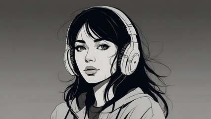 Focused young woman working on a project