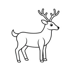 Obraz premium Christmas Reindeer Outline Clipart Design - Christmas Reindeer vector illustration 