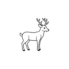 Fototapeta premium Christmas Reindeer Outline Clipart Design - Christmas Reindeer vector illustration 