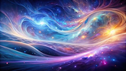 Fototapeta premium A cosmic symphony of celestial energy, where vibrant galaxies dance and ethereal waves of stardust intertwine