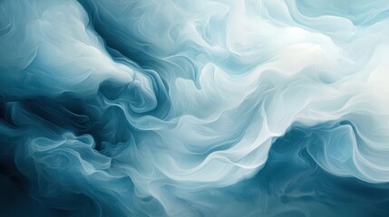 Obraz premium Ethereal abstract waves in soothing blue tones