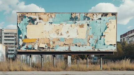 Urban Billboard With Old Torn Paper Posters.