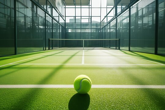 A strategic board is laid out for a padel game, featuring clear markings and a bright color. It is designed to help players develop effective strategies and game plans for upcoming matches.