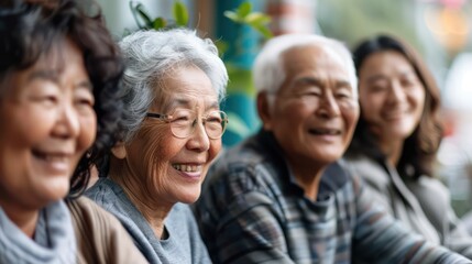 Fototapeta premium Diverse individuals building elder companionship programs to reduce loneliness and promote social connections. Illustrations