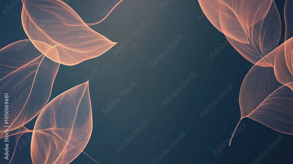 Poster minimalist abstract background with leaf outlines. modern elegant design for various backgrounds. mi