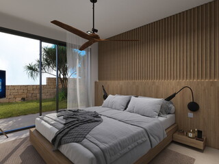 casa de lujo con piscina y muebles de diseño .villa de diseño 
