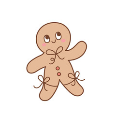 Gingerbread man cookie, Merry Christmas and Happy New Year decoration
