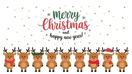 Fototapeta premium christmas background with reindeer