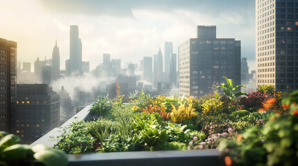 Fototapeta premium Urban Agriculture and City Oases: Green Spaces and Sustainable Living in Modern Cities