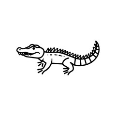 Obraz premium crocodile line art, vector illustration