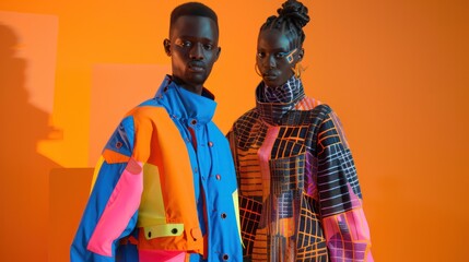 Multiracial designers creating smart textiles that adapt to body temperature and movements. Illustrations