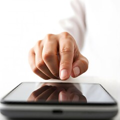 a male hands using smartphone for text message communication