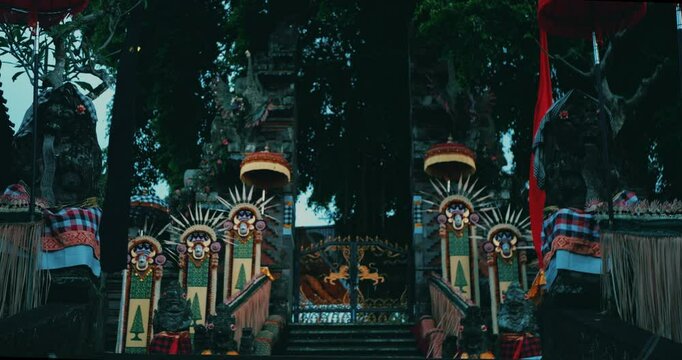 Hindu temple of Pura Dalem Pacekan Penestanan in Ubud on Bali, Indonesia