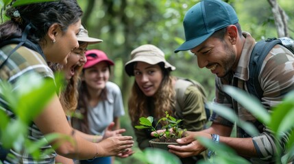 People from diverse backgrounds participating in eco-tourism to support global conservation initiatives.