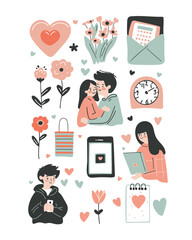 Romantic set in pastel colors