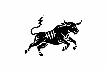 Fototapeta premium Powerful Bull Silhouette Design