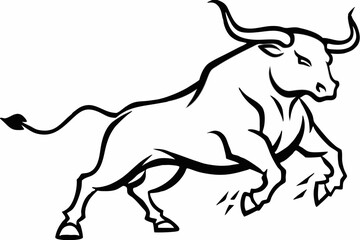 Fototapeta premium Powerful Bull Silhouette Design
