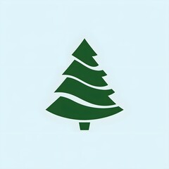 Obraz premium Christmas tree logo silhouette vector style with white background, illustration