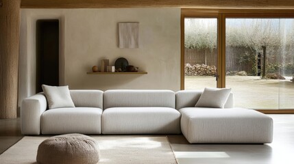 Modern Minimalist Living Room with Cozy Sofa