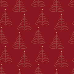 Seamless pattern of Christmas products and Christmas gifts. A playful, modern hand-drawn drawing.