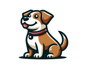 Dog Cartoon Logo Icon Vector Illustration.
