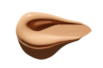 Smear of foundation cream on an empty background. Makeup product, smooth texture.