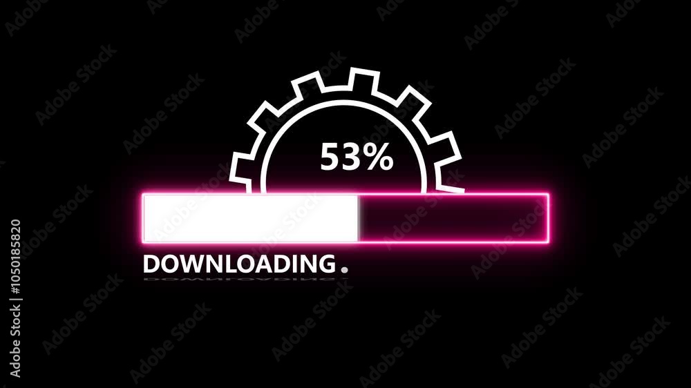 Poster dynamic download bar modern user interface element, seamless download progress sleek bar design anim