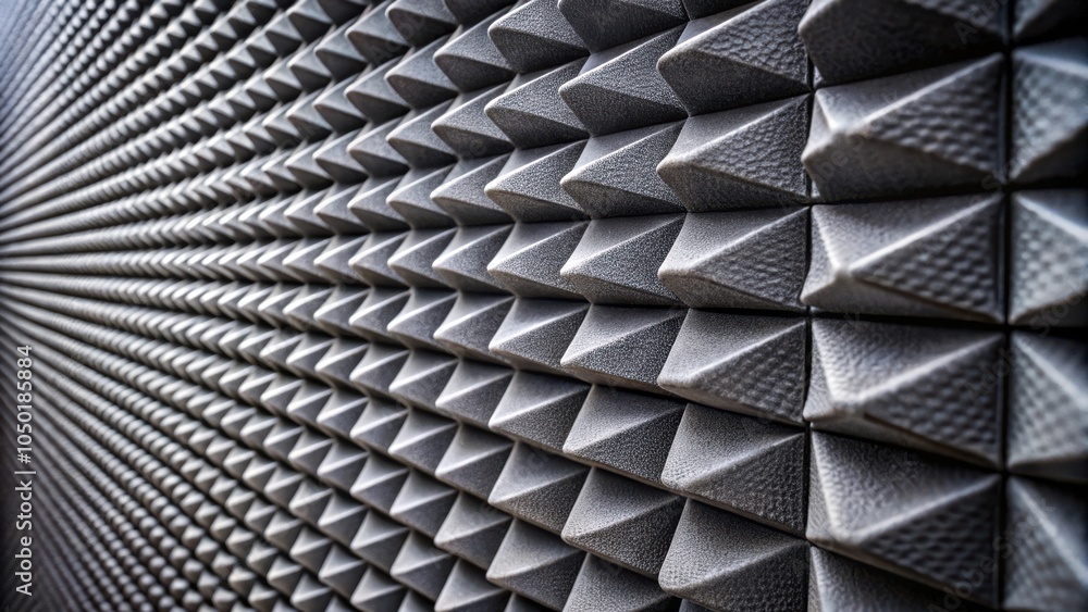 Leinwandbilder Abstract pattern of textured triangular shapes in a repeating pattern, creating a dynamic and geometric perspective.