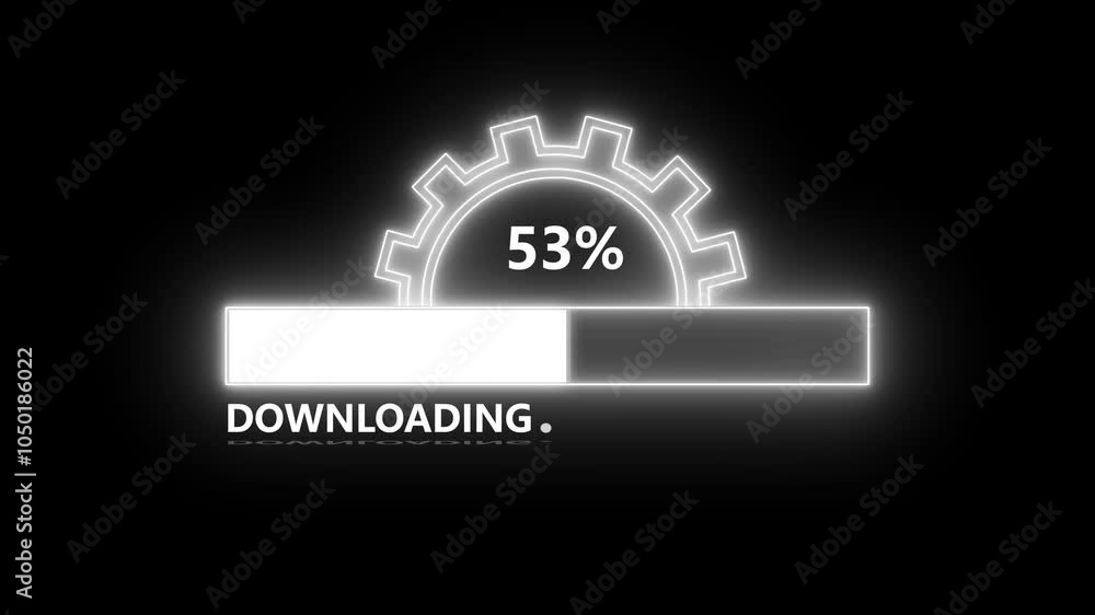 Poster dynamic download bar modern user interface element, seamless download progress sleek bar design anim