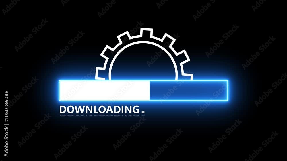 Poster dynamic download bar modern user interface element, seamless download progress sleek bar design anim