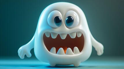 Silly 3D Cartoon Ghost for Halloween Fun