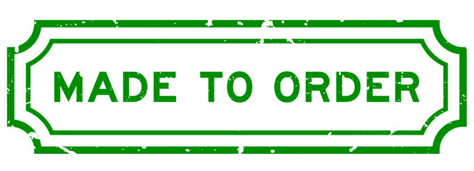 Grunge green made to order word rubber seal stamp on white background