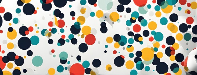 Fototapeta premium abstract New Year’s Eve confetti explosion, with minimalist colored squares and circles falling through an empty white background